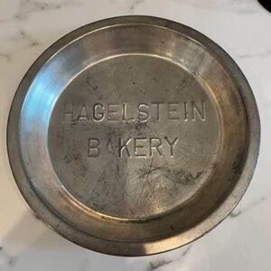 Antique Pie Tin from Hagelstein Bakery - 9” diameter